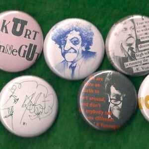 KURT VONNEGUT Pins Buttons Badges cat's cradle sci-fi Slaughter house five