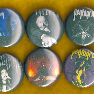 PENTAGRAM 1 inch Pins Buttons Badges heavy metal doom stoner