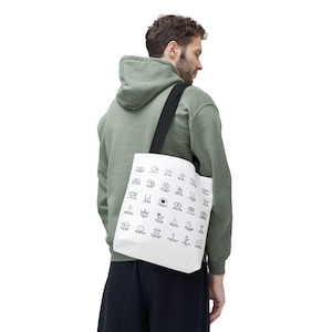 Torba Hobo Code Tote | Amerykański folklor, symbole włóczęgów, sztuka ludowa, torba płócienna, prezent dla nomady