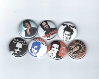 NICK CAVE y los botones Pinback Bad Seeds Conjunto de 7 accesorios para fanáticos de la música