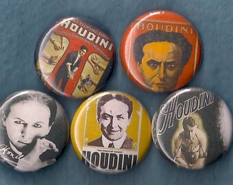 HARRY HOUDINI Pins Buttons Badges Magic Retro Escape Artist 1 inch pinback