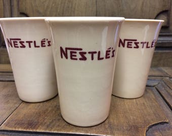 Vintage Nestle Ceramic Cocoa Cups Sterling China - J.L. Pasmantier and Sons