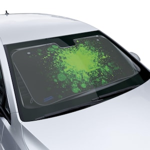 Green Paint Splatter Car Sun Shade | Windshield Sunshade