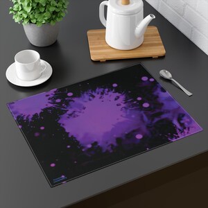 Purple Paint Splatter Placemat | Abstract Ink Splash Table Mat