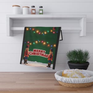 Festliche frohe Weihnachten Geschirrtücher | Urlaub Küche Dekor, Nussknacker Design, perfektes Geschenk für Zuhause, Winterfeiern