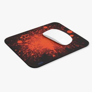 Orange Paint Splatter Mouse Pad | Abstract Splash Desk Mat