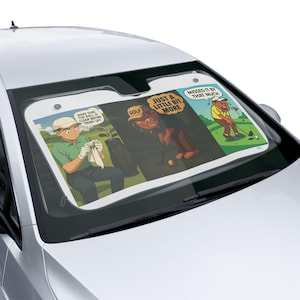 Funny Golf Cartoon Car Sun Shade: Auto Sun Protector