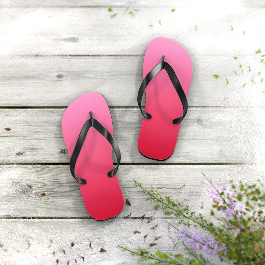 Pink Ombre Flip Flops | Summer Beach Sandals - Etsy