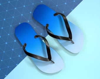 Blue Ombre Flip Flops | Gradient Beach Sandals