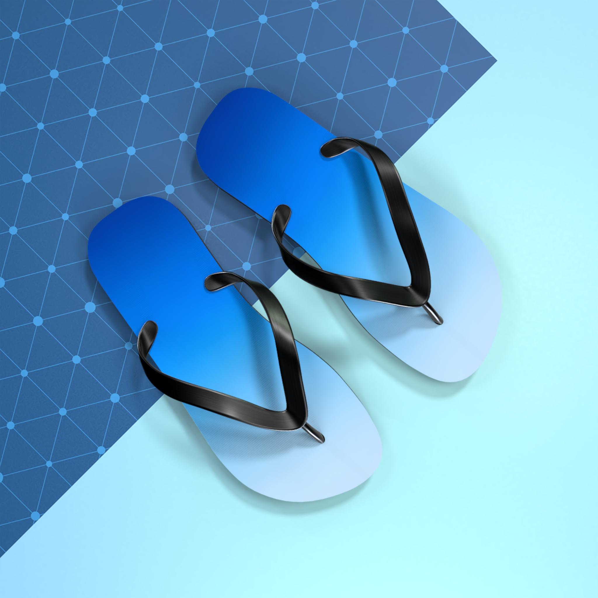 Blue Ombre Flip Flops | Gradient Beach Sandals - Etsy