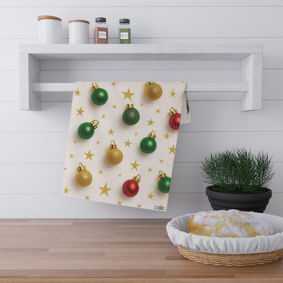 Geschirrtuch mit Weihnachtsmotiv, festliches Geschirrtuch