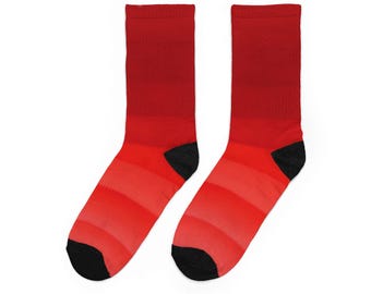 Red Gradient Crew Socks