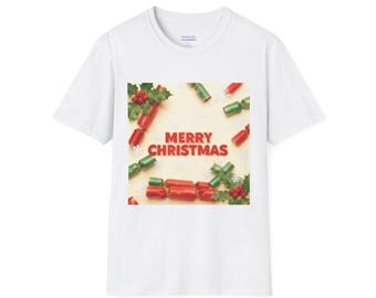 Merry Christmas Softstyle T-Shirt, Holiday Top, Christmas Gift, Unisex Tee, Festive Apparel, Casual Wear