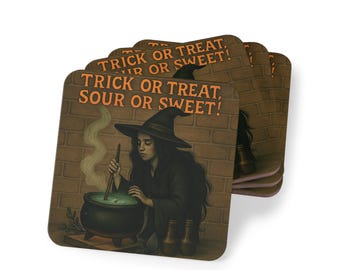 Halloween-heksenonderzetters, Trick or Treat-spookachtig decor, heksenonderzetters