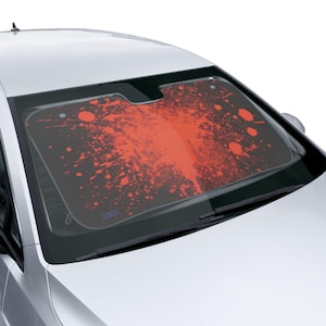 Red Paint Splatter Car Sun Shades | Windshield Sunshade