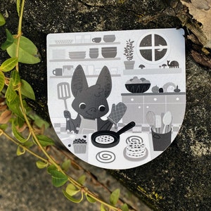 Sticker individuel Petite chauve-souris cuisinant dans la cuisine - Sticker papier respectueux de l'environnement