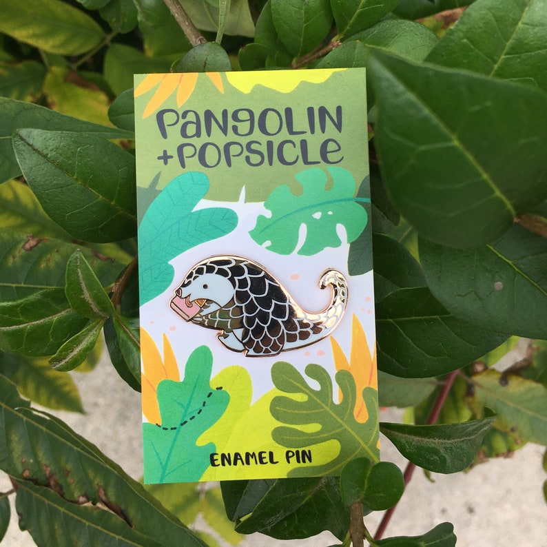 Pangolin Popsicle Rose Gold Enamel Pin image 5