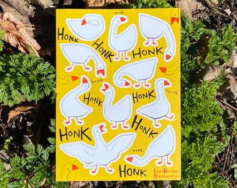 HONK Goose Sticker Sheet - Eco Friendly Paper Stickers