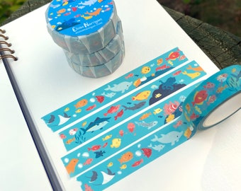 Ocean Creatures 15mm Washi Tape (1 roll)