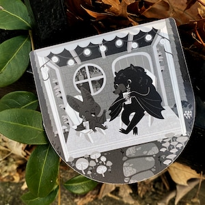 Sticker individuel La petite chauve-souris et la chauve-souris frugivore sont des amies - Sticker papier respectueux de l'environnement