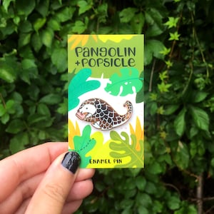 Pangolin Popsicle Rose Gold Enamel Pin image 4