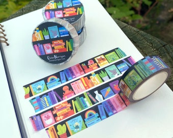 Rainbow Bookshelf 15mm Washi Tape (1 roll)