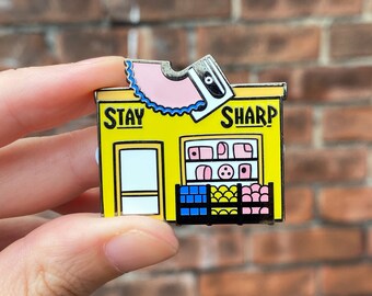 Stay Sharp Pencil Sharpener Shop - Stationery Store Day with Calliope Paperie - Enamel Pin