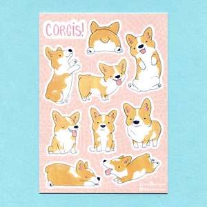 Corgi Sticker Sheet - Eco Friendly Paper Stickers