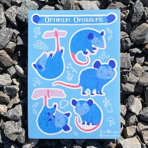 Feuille d'autocollants Optimum Opossums - Autocollants en papier respectueux de l'environnement