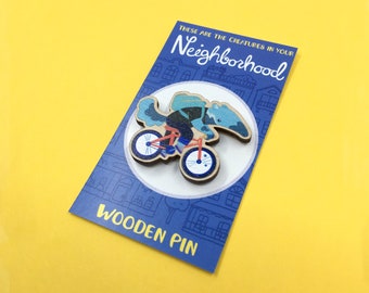 Bike Messenger Giant Anteater Wooden Pin