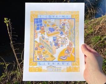 I Love My Library RISO Print (Community Libraries of Providence fundraiser)
