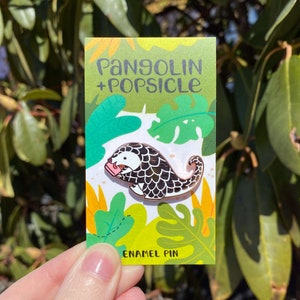 Pangolin Popsicle Rose Gold Enamel Pin image 2