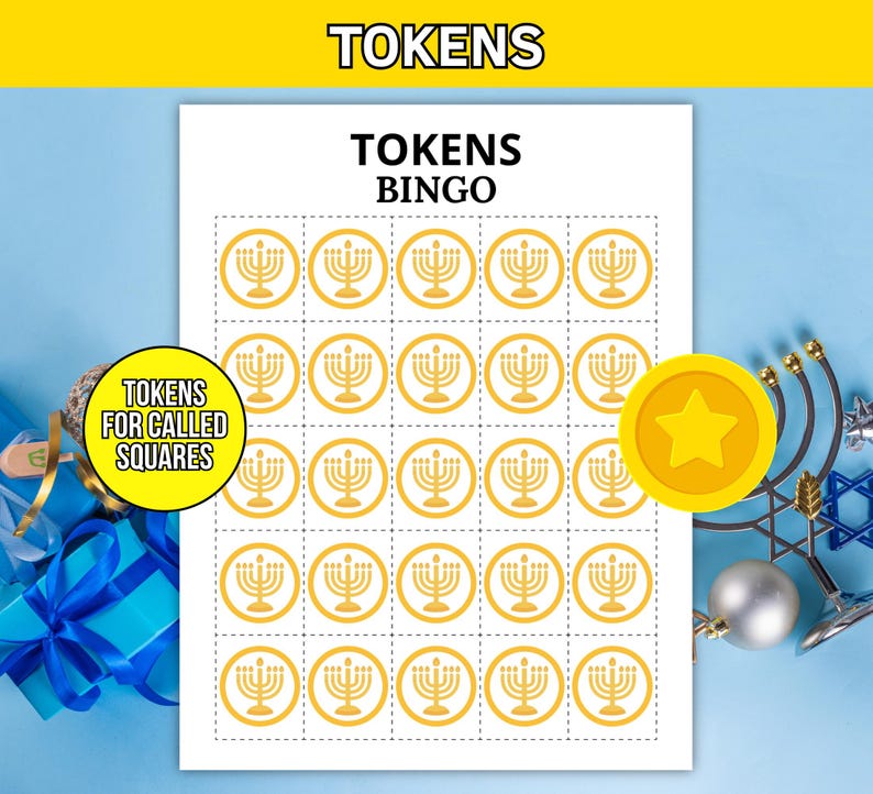 30 Hanukkah Bingo Printable Game, Chanukah Activity for Kids & Family ...