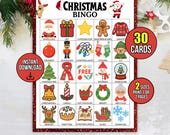 Christmas Bingo Printable Game, 30 Holiday Bingo Cards PDF, Kids Christmas Party Activity, Classroom Holiday Game, Easy Instant Download