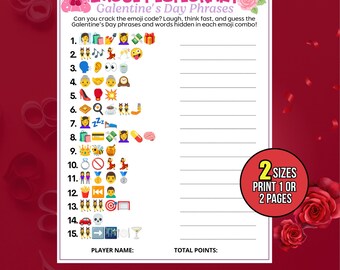 Galentines Emoji Game, Guess the Galentines Emoji Puzzle, Printable Galentines Party Game, Girls Night Emoji Game, Fun Galentines Day
