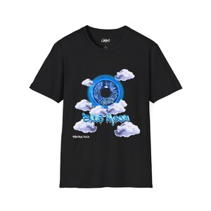 Blue Moon Evil Eye Unisex Tee - Celestial Lunar Graphic, Clouds Sky Shirt, Occult Gift, Jumper, Tshirt, Mystic Top, Moon Phases, Boho