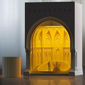 Architectural Cement Wax Melt Warmer Lamp: Gothic Ambient Night Light