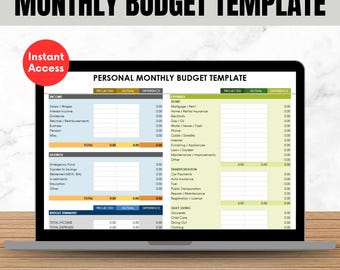 Monthly Budget Spreadsheet, Google Sheet Budget Planner,  Money Management Template,Beginner-Friendly Digital Download