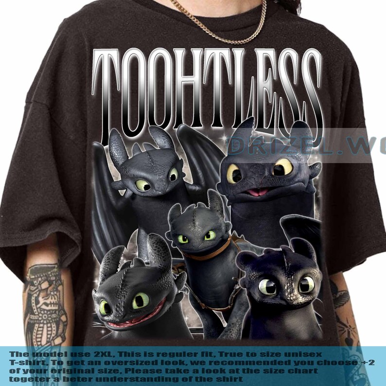 New Vintage Toothless Shirt, Toothless Grapic Tee, Trends Gift Tshirt ...