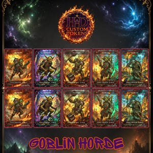 GOBLIN-POLITER - Anpassat MTG-tokenset. 5 unika tokens.