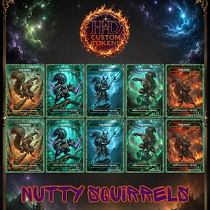 SQUIRREL TOKENS - Custom MTG token set. 5 unique tokens.