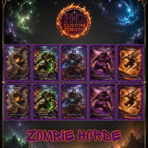 ZOMBIE HORDE - Custom MTG token set. 5 unique tokens.