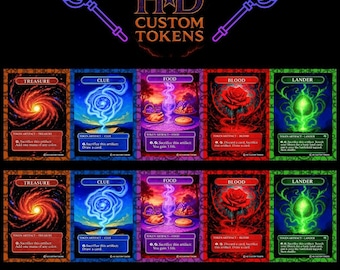 MTG Token Set: Guild Sigil Artifacts - Treasure & Blood, Food, Lander, Clue Custom Magic the Gathering Cards