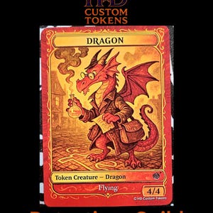 Custom MTG Dragon Token: Detectives Guild Set