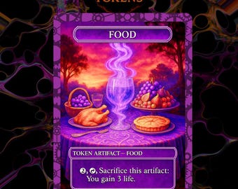 Food Token MTG - Custom Guild Sigil Magic the Gathering Card, custom food token