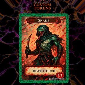 Snake Token MTG - Custom Assassins Guild Magic the Gathering Card, Deathtouch Snake MTG
