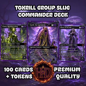 Toxrill the Corrosive MTG Commander Deck - 100 Card Custom Proxy EDH, Dimir Control Slug Tribal