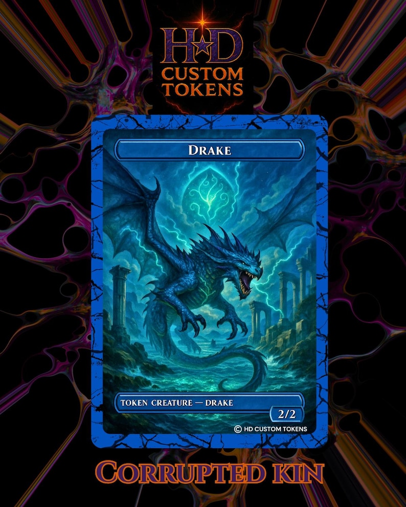 Custom MTG Drake Token: Corrupted Kin Limited Set - Etsy