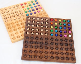 Hundred Frame with Coin Pockets -- Hundred Board -- Montessori Counting Toy