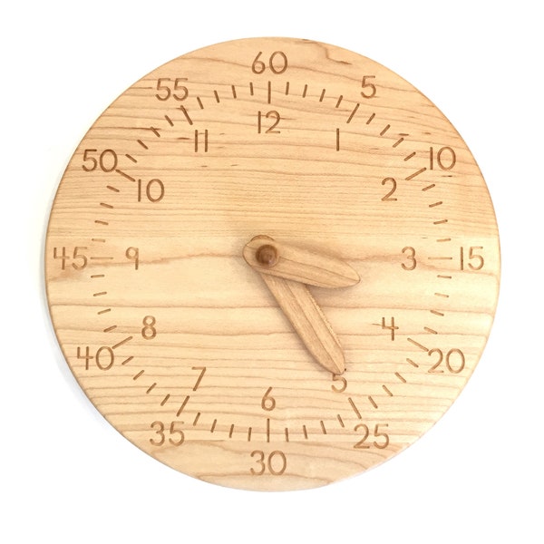 Wooden Toy Clock -- Hours and Minutes